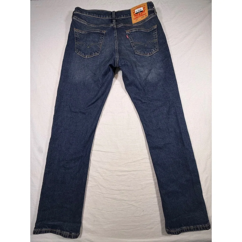 Levi's 511 Slim‎ Fit Jeans Men 34x30 Blue Pre-Owned Denim